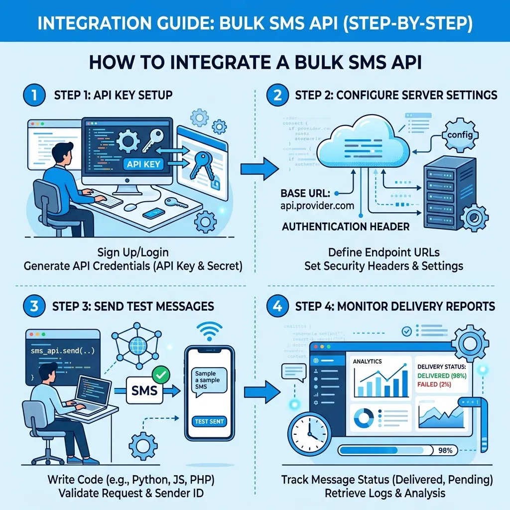 How do you integrate a bulk SMS API A step-by-step overview
