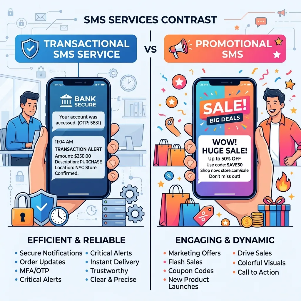 Transactional SMS Service vs. Promotional SMS
