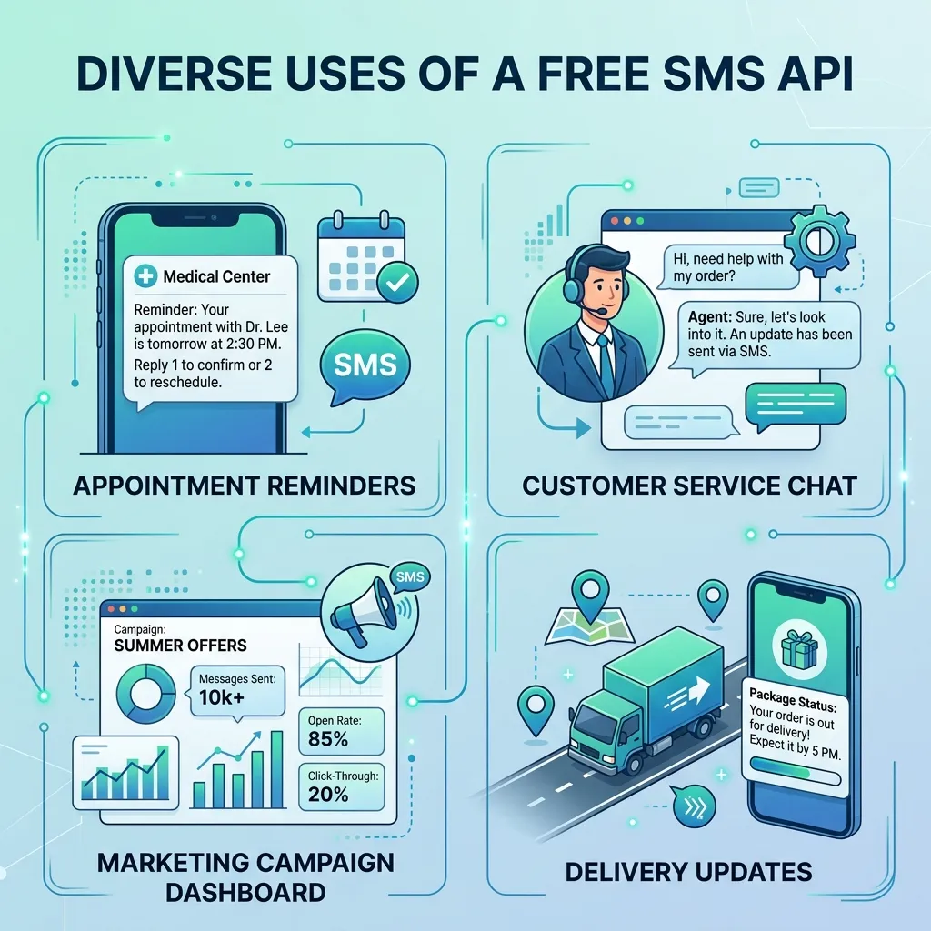 What can you use a free SMS API for