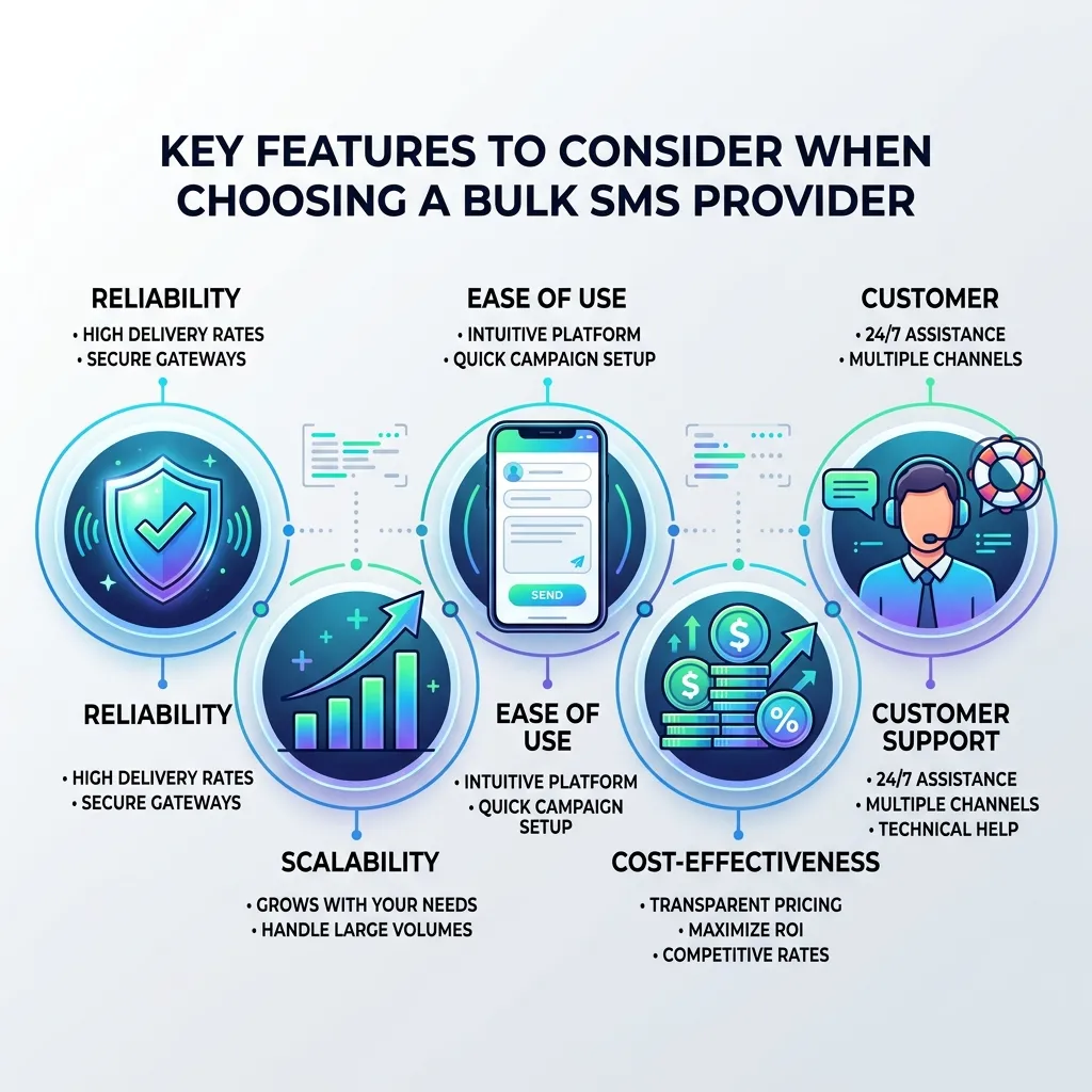 What features should you look for in a bulk SMS service provider