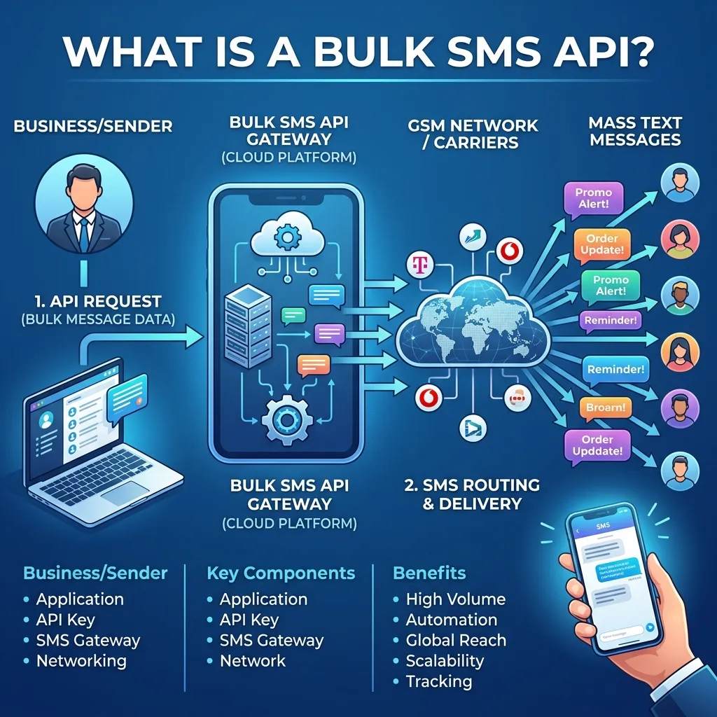 What is a bulk SMS API and how does it work