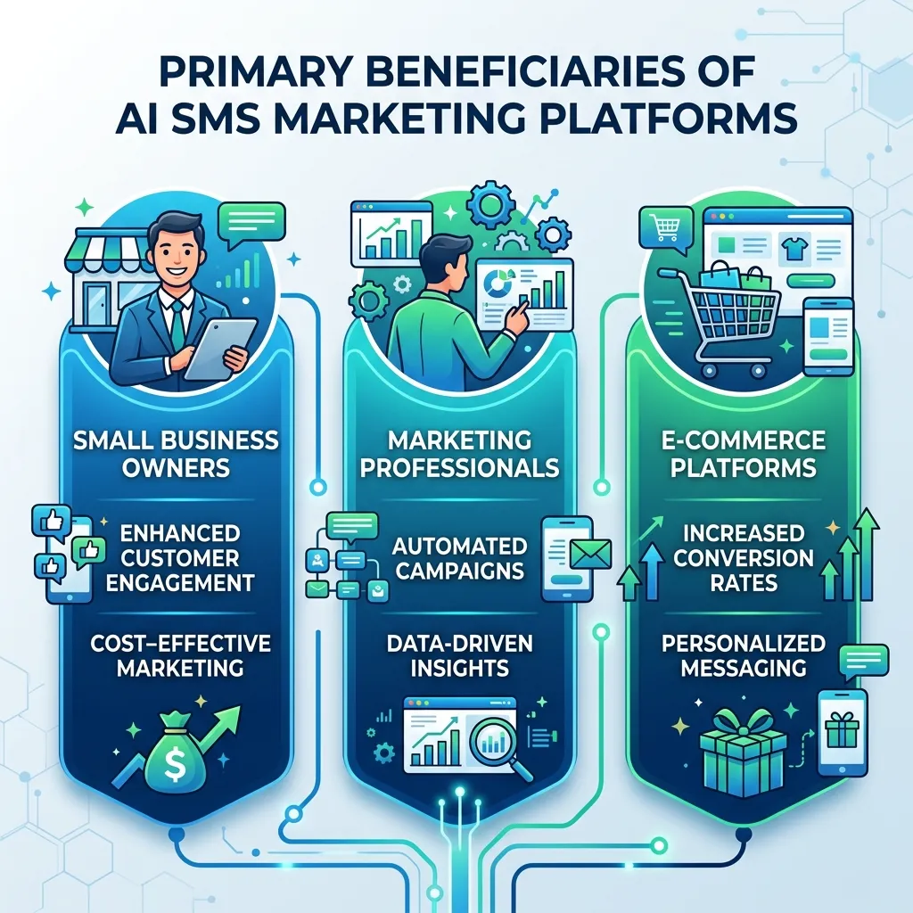 Who benefits most from AI SMS marketing platforms