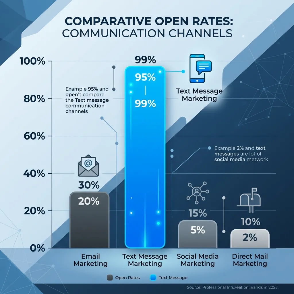 Text Message Marketing Open Rates vs. Other Channels